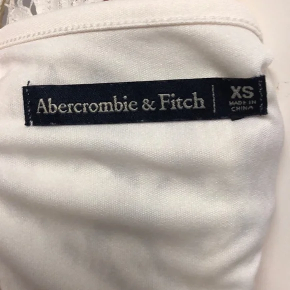 ABERCROMBIE & FITCH Ivory Eyelash Lace Sweetheart Neckline Sleeveless Dress XS - Picture 10 of 13